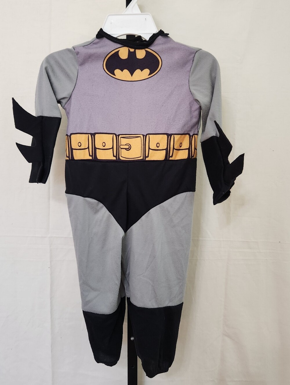 Batman Kids Costume - Gray & Black Superhero Jumpsuit, 2T - 4T